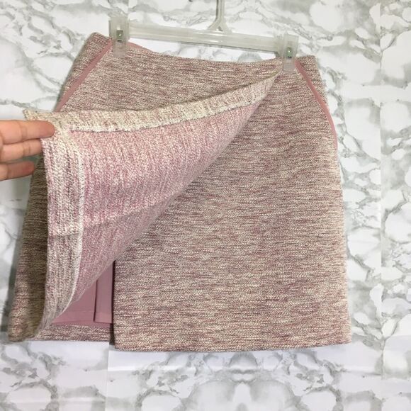 LOFT‎ PINK TWEED FAUX WRAP MINISKIRT 4 NWT - Picture 4 of 13
